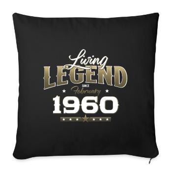 65th Birthday Gift Husband Original February 1960 - Sofa pillowcase 17,3'' x 17,3'' (45 x 45 cm) - black - Front
