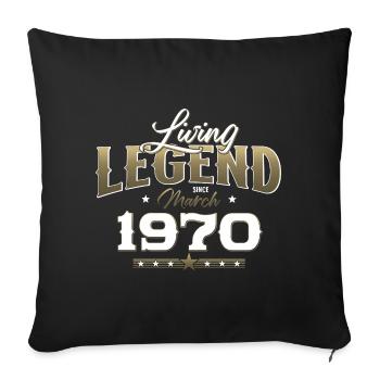 55ème anniversaire Cadeau Homme Légende Mars 1970 - Housse de coussin décorative 45 x 45 cm - noir - Devant