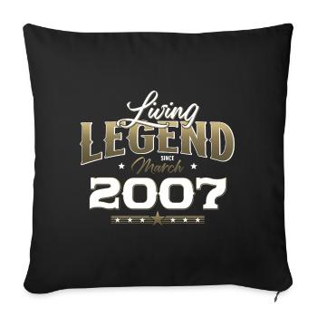 18. Geburtstag Geschenk Mann Vintage März 2007 - Sofakissenbezug 45 x 45 cm - Schwarz - Vorne