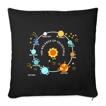 Planets Solar Graphic Planets Solar System Stars - Sofa pillowcase 17,3'' x 17,3'' (45 x 45 cm) - black - Front