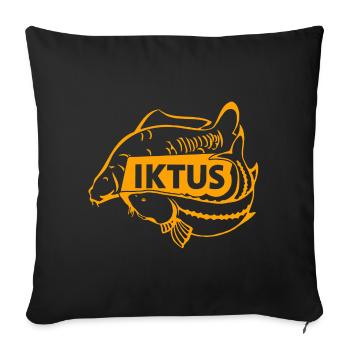 Iktus Carp Sturgeon - Sofa pillowcase 17,3'' x 17,3'' (45 x 45 cm) - black - Front