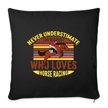 Eat Sleep Reitsport Pferd Pferde Papa Reitstall - Sofakissenbezug 45 x 45 cm - Schwarz - Vorne