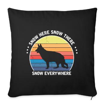 Militaire Design Chien de police Berger allemand - Housse de coussin décorative 45 x 45 cm - noir - Devant