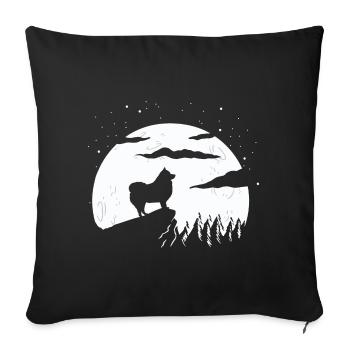 Finnischer Lapphund und Berghund - Sofakissenbezug 45 x 45 cm - Schwarz - Vorne