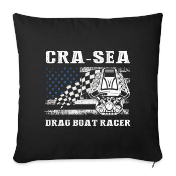 Conception de bateaux de course pour les courses de dragsters - Housse de coussin décorative 45 x 45 cm - noir - Devant