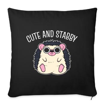 Netter Igel Tierpfleger - Sofakissenbezug 45 x 45 cm - Schwarz - Vorne