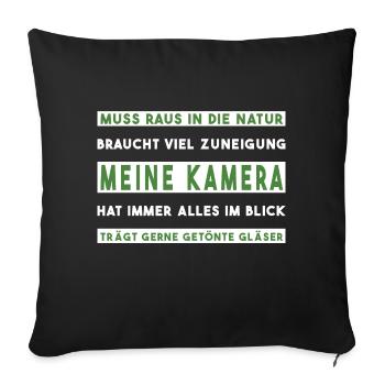 Fotograf fotografieren Naturfotograf - Sofakissenbezug 45 x 45 cm - Schwarz - Vorne