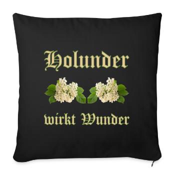 Elderberry works wonders - Sofa pillowcase 17,3'' x 17,3'' (45 x 45 cm) - black - Front