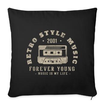 Retro 2001 Birthday Gift 2001 Vintage 2001 - Sofa pillowcase 17,3'' x 17,3'' (45 x 45 cm) - black - Front