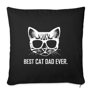 Best cat dad ever cat motif gift cat dad - Sofa pillowcase 17,3'' x 17,3'' (45 x 45 cm) - black - Front