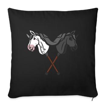 hobby horsing cheval de loisir cheval de loisir - Housse de coussin décorative 45 x 45 cm - noir - Devant