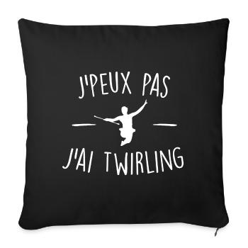 J'peux pas j'ai twirling - Housse de coussin décorative 45 x 45 cm - noir - Devant