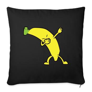 Banana - DAB, dab, dabbing, dance - Sofa pillowcase 17,3'' x 17,3'' (45 x 45 cm) - black - Front