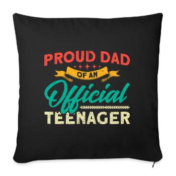 Père d’une famille d’adolescents officielle - Housse de coussin décorative 45 x 45 cm - noir - Devant
