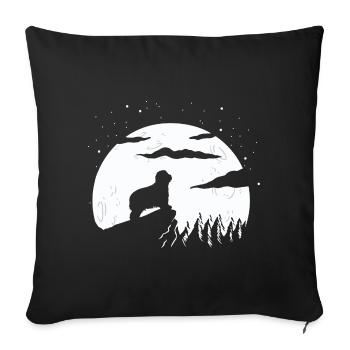 Bearded Collie - Sofa pillowcase 17,3'' x 17,3'' (45 x 45 cm) - black - Front