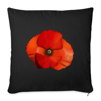Fleur de coquelicot - Housse de coussin décorative 45 x 45 cm - noir - Devant