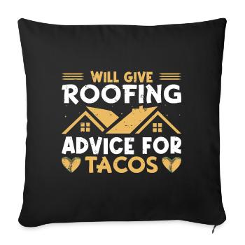 Funny Roofer Carpenter Profession Taco - Sofa pillowcase 17,3'' x 17,3'' (45 x 45 cm) - black - Front