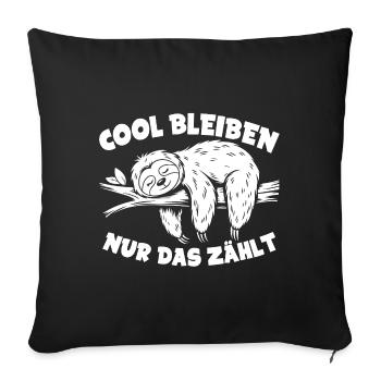 Süßes schläfriges Faultier immer mit der Ruhe - Sofakissenbezug 45 x 45 cm - Schwarz - Vorne