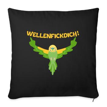 Wellensittich - Must-Have für Vogel-Fans mit Humor - Sofakissenbezug 45 x 45 cm - Schwarz - Vorne