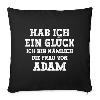 Ich bin die Frau von Adam Hochzeit - Sofakissenbezug 45 x 45 cm - Schwarz - Vorne