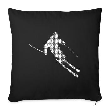Skieur - Housse de coussin décorative 45 x 45 cm - noir - Devant
