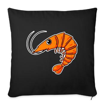 Shrimp Shrimp - Sofa pillowcase 17,3'' x 17,3'' (45 x 45 cm) - black - Front