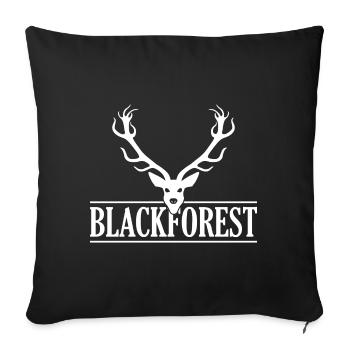 Black Forest Hirschkopf Hirsch - Sofa pillowcase 17,3'' x 17,3'' (45 x 45 cm) - black - Front