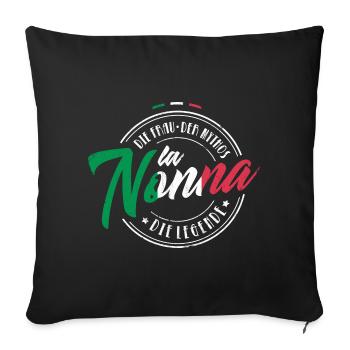 LA NONNA FRAU MYTHOS LEGENDE OMI OMA GESCHENK - Sofakissenbezug 45 x 45 cm - Schwarz - Vorne