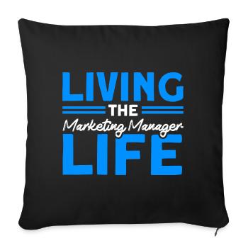 Life Marketing Manager Digital Marketing - Sofa pillowcase 17,3'' x 17,3'' (45 x 45 cm) - black - Front