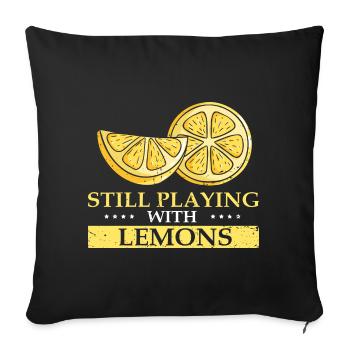 Lemon Design Lemonades Stand Boss Lemon Sale - Sofa pillowcase 17,3'' x 17,3'' (45 x 45 cm) - black - Front
