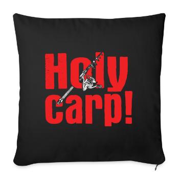 Angler Spruch zum Angeln Angel - Sofakissenbezug 45 x 45 cm - Schwarz - Vorne