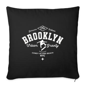 Brooklyn Urban Gravity skateboarding - Housse de coussin décorative 45 x 45 cm - noir - Devant