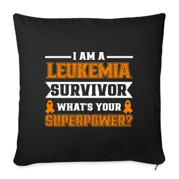 Leukemia Awareness Month Leukemia Survivor - Sofa pillowcase 17,3'' x 17,3'' (45 x 45 cm) - black - Front