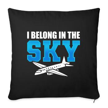 Lustiger Flugbegleiter Flugbegleiterin - Sofakissenbezug 45 x 45 cm - Schwarz - Vorne