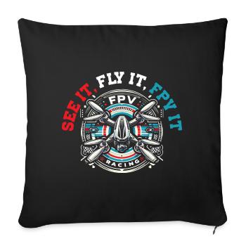 Fpv-drohnenpilot, Ferngesteuerter - Sofakissenbezug 45 x 45 cm - Schwarz - Vorne