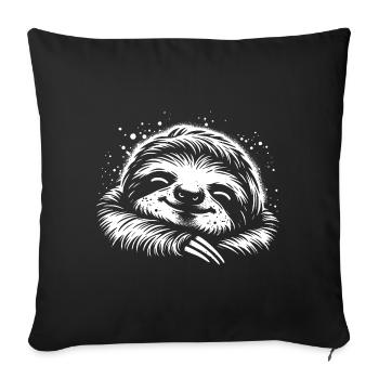 Funny chilling sloth just don't stress - Sofa pillowcase 17,3'' x 17,3'' (45 x 45 cm) - black - Front