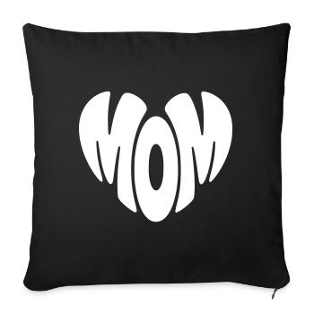 Mom Heart Shape Mom Heart Shape Mother's Day Gift - Sofa pillowcase 17,3'' x 17,3'' (45 x 45 cm) - black - Front