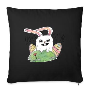 Ostern ist hier! Schönes Geschenk Cool für Kinder - Sofakissenbezug 45 x 45 cm - Schwarz - Vorne