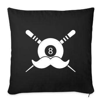 Mustache Dad & Billiard joueur - Housse de coussin décorative 45 x 45 cm - noir - Devant