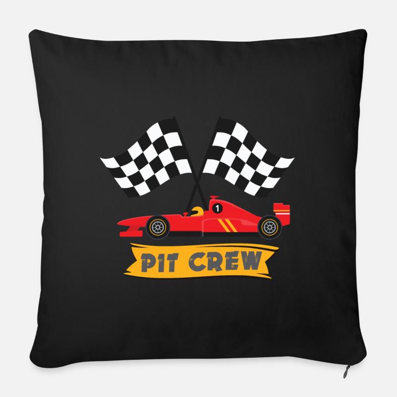 Pit Crew - Car Racing - Sofa pillowcase 17,3'' x 17,3'' (45 x 45 cm) - black