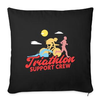 Équipe de soutien au triathlon - Housse de coussin décorative 45 x 45 cm - noir - Devant