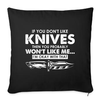 Knife Collector Designs Messerfan Knife Maker - Sofa pillowcase 17,3'' x 17,3'' (45 x 45 cm) - black - Front