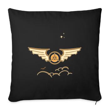 Aviation Symbol Air Force Wing Aircraft Pilot - Sofa pillowcase 17,3'' x 17,3'' (45 x 45 cm) - black - Front