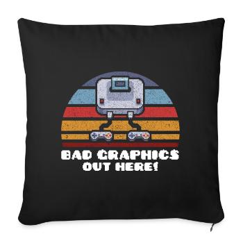 Jeu de hasard Retro Gamer Jeux vidéo Cadeau - Housse de coussin décorative 45 x 45 cm - noir - Devant