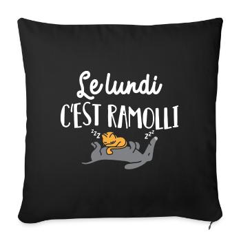 Le lundi c'est ramolli - Housse de coussin décorative 45 x 45 cm - noir - Devant