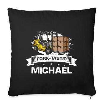 Conducteur de chariot élévateur et conducteur de chariot élévateur d’entrepôt - Housse de coussin décorative 45 x 45 cm - noir - Devant