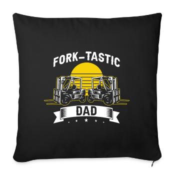 Warehouse drivers and warehouse workers for forklifts - Sofa pillowcase 17,3'' x 17,3'' (45 x 45 cm) - black - Front