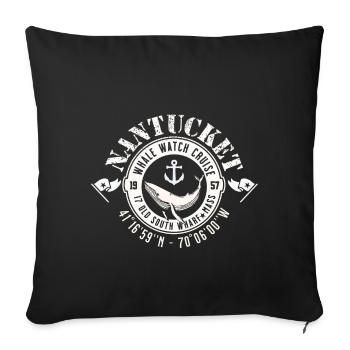 Nantucket whale watch cruise - Housse de coussin décorative 45 x 45 cm - noir - Devant