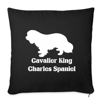 Cavalier King Charles Spaniel Silhouette - Sofakissenbezug 45 x 45 cm - Schwarz - Vorne