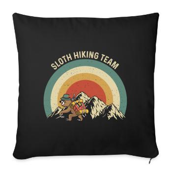 Sloth Hiking Team - Sofa pillowcase 17,3'' x 17,3'' (45 x 45 cm) - black - Front